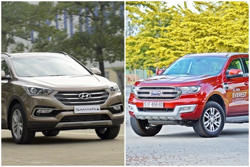 So sánh Hyundai SantaFe 2016 và Ford Everest 2016: Lựa chọn nào khi mua SUV 7 chỗ?