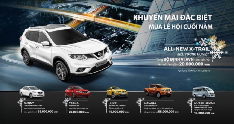 Nissan Việt Nam khuyến mãi lớn cho khách hàng mua xe trong tháng 12/2016