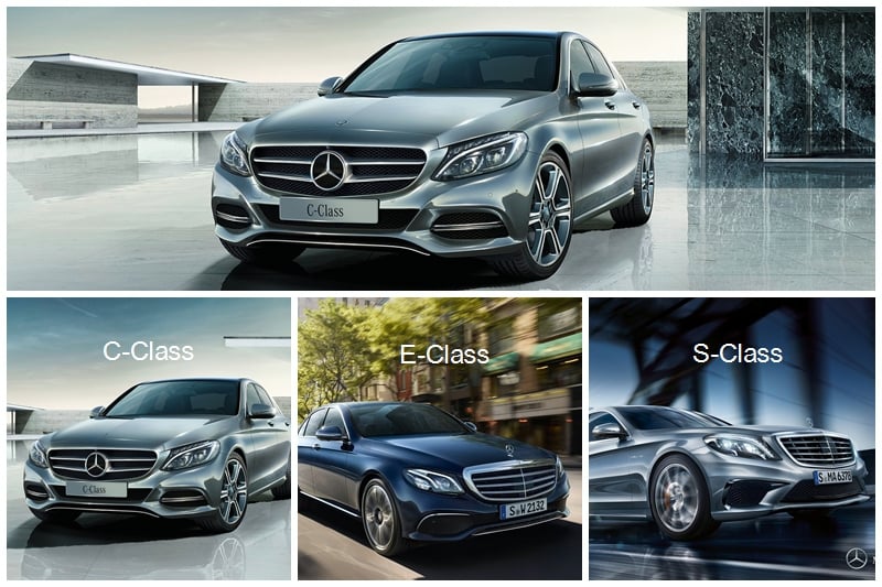Cách đơn giản để phân biệt 3 mẫu xe Mercedes là C-Class, E-Class và S-Class