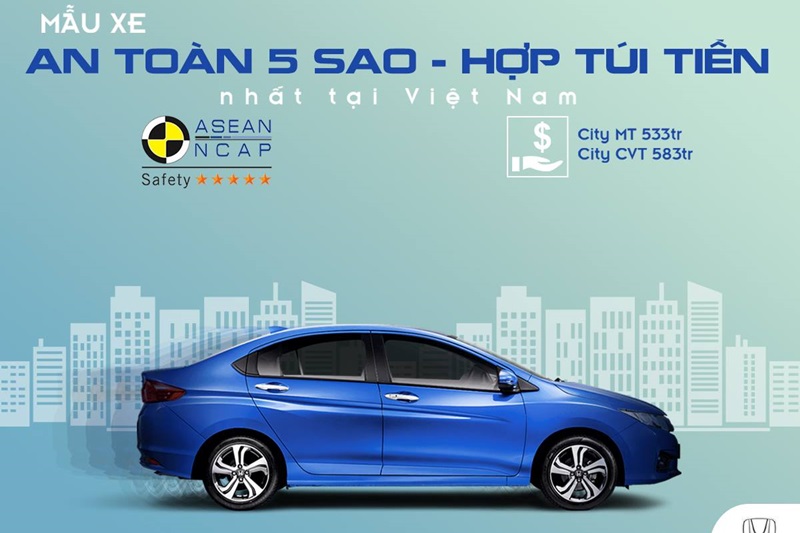 Honda City trở thành Xe an toàn 5 sao hợp túi tiền nhất tại Việt Nam