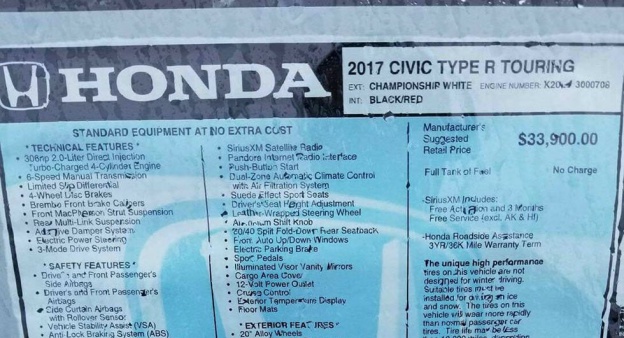 Honda Civic R Type 2017 
