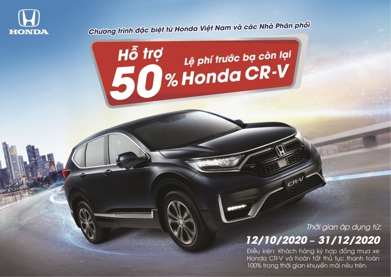 Honda CR-V lệ phí trước bạ 0%