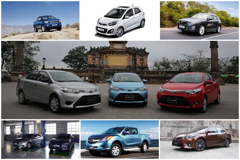 10 mẫu xe bán chạy nhất Việt Nam trong tháng 1/2015