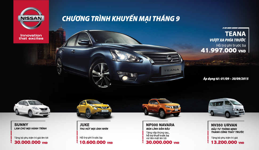 Tháng 9, Nissan Việt Nam khuyến mãi “khủng” dành cho khách hàng