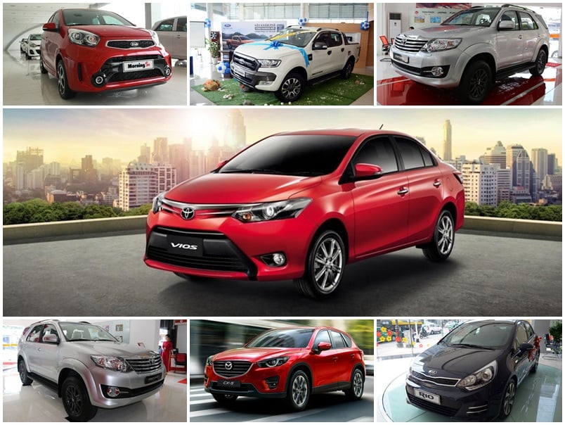 Xe nào bán chạy nhất thị trường Việt trong tháng đầu năm 2016?