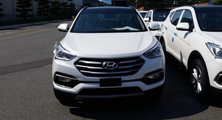 Hyundai Santa Fe facelift 2016 lộ ảnh không ngụy trang