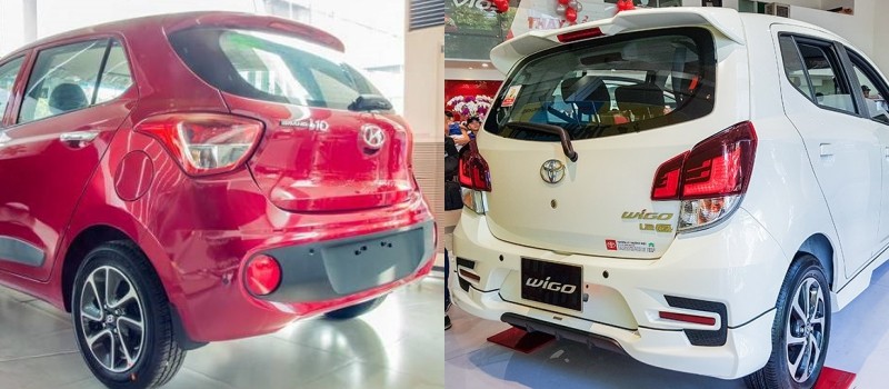 So sánh đuôi xe Toyota Wigo và Hyundai Grand i10
