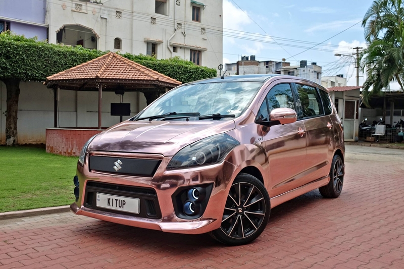 Chiêm ngưỡng Suzuki Ertiga phiên bản độ màu vàng hồng tại Ấn Độ