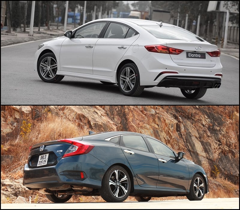 So sánh Hyundai Elantra Sport 2018 và Honda Civic 2017