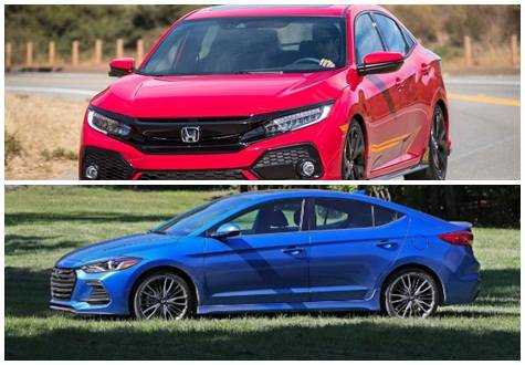 So sánh nội ngoại thất Honda Civic 2018 và Hyundai Elantra Sport 2018