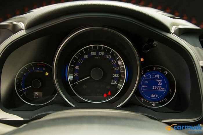 Cụm đồng hồ lái trên xe oto Honda Jazz carmudi vietnam