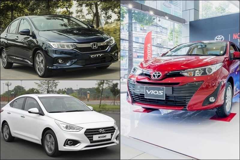 Hình ảnh xe Hyundai Accent, Toyota Vios, Honda City